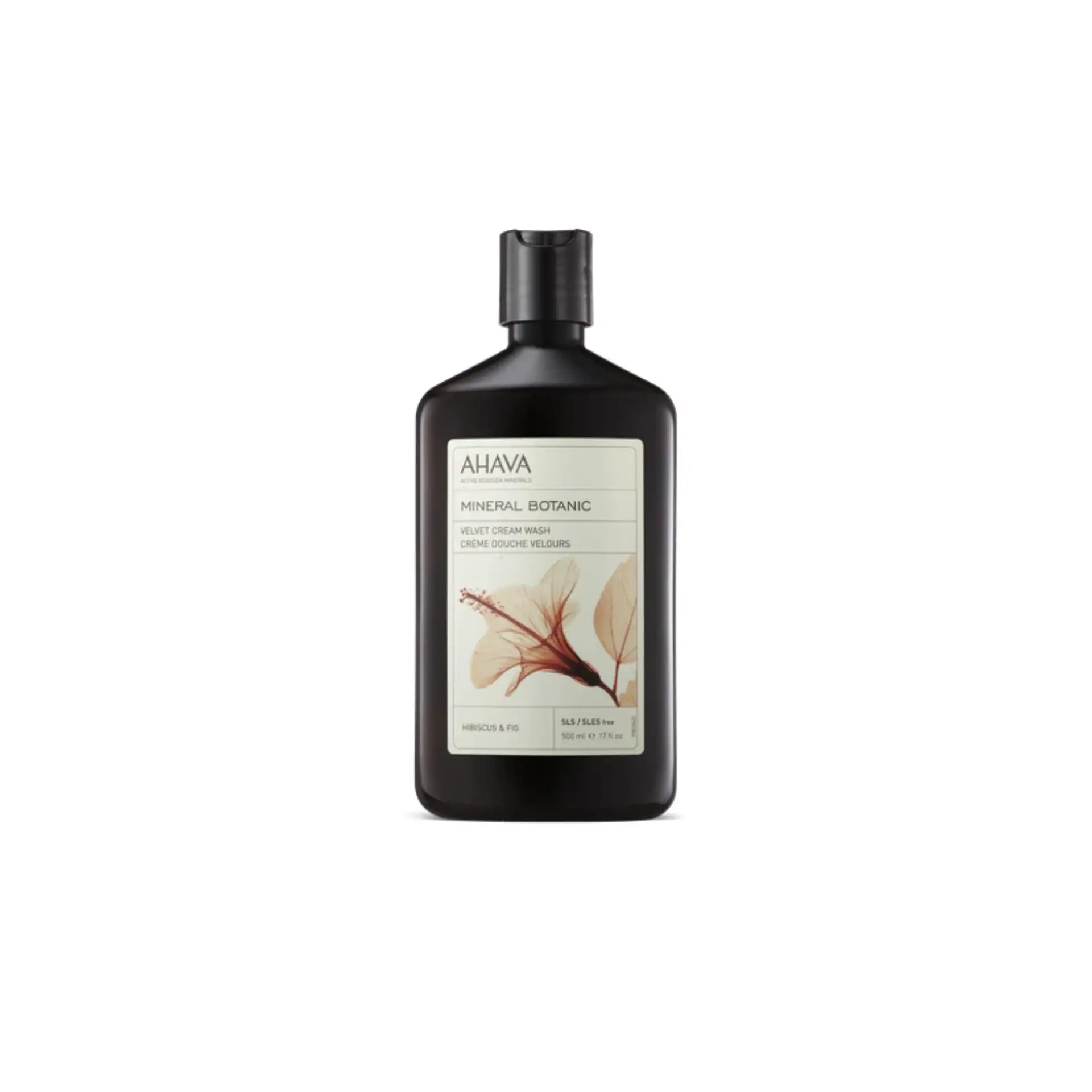 Ahava Mineral Botanic Cream Wash with Hibiscus &amp; Fig for gentle cleansing and hydration.