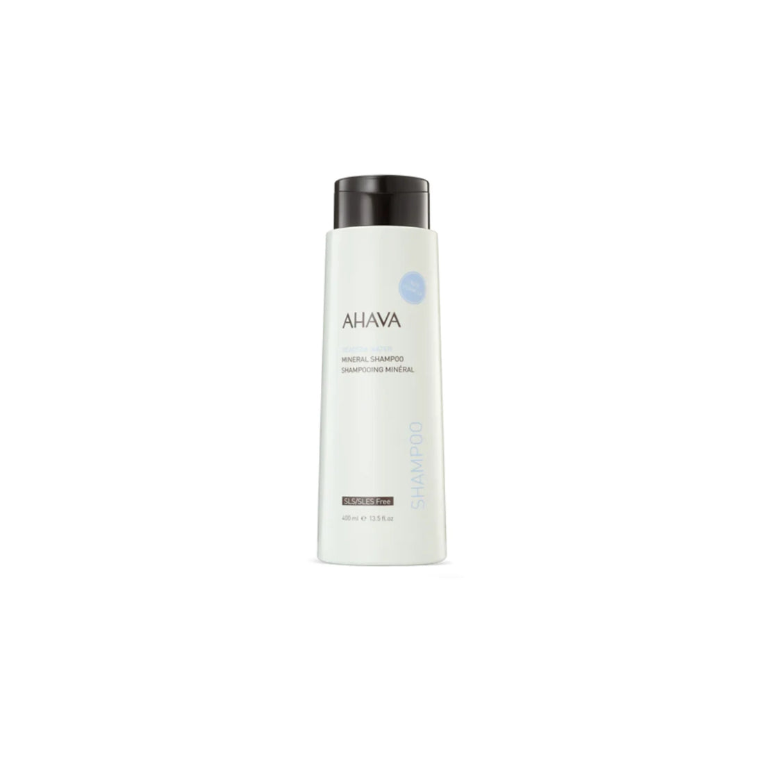 Ahava Mineral Shampoo bottle, a gentle daily cleanser for soft, shiny hair.