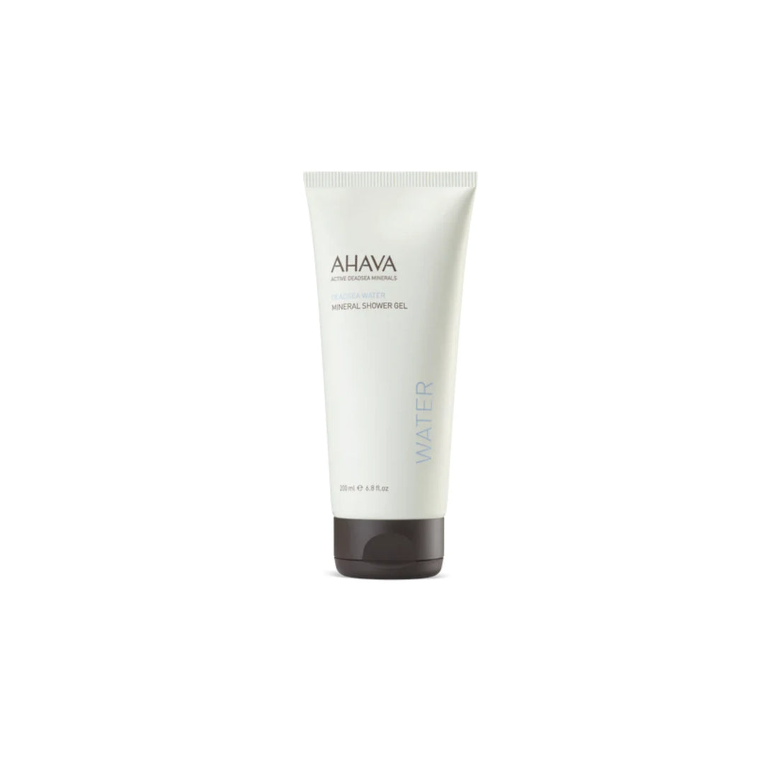 Ahava Mineral Shower Gel bottle, a hydrating body cleanser with a fresh aromatic scent.