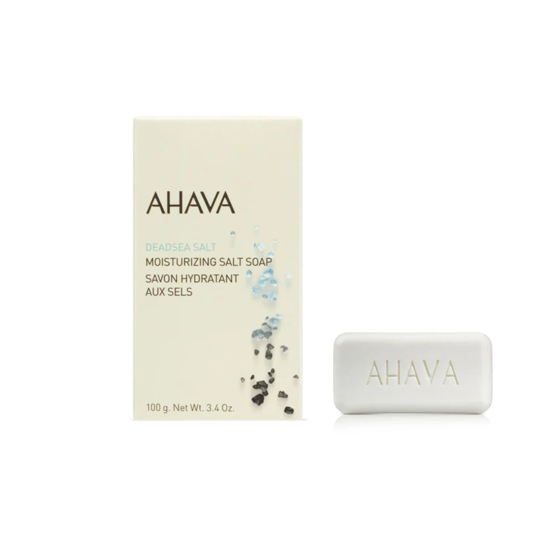 Ahava Moisturizing Dead Sea Salt Soap for face and body, hydrating and cleansing.