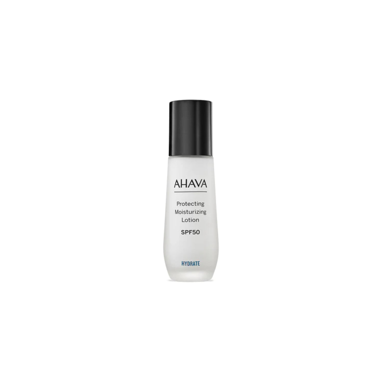 Ahava Protecting Moisturizing Lotion SPF 50 with lightweight texture and Dead Sea-inspired packaging.