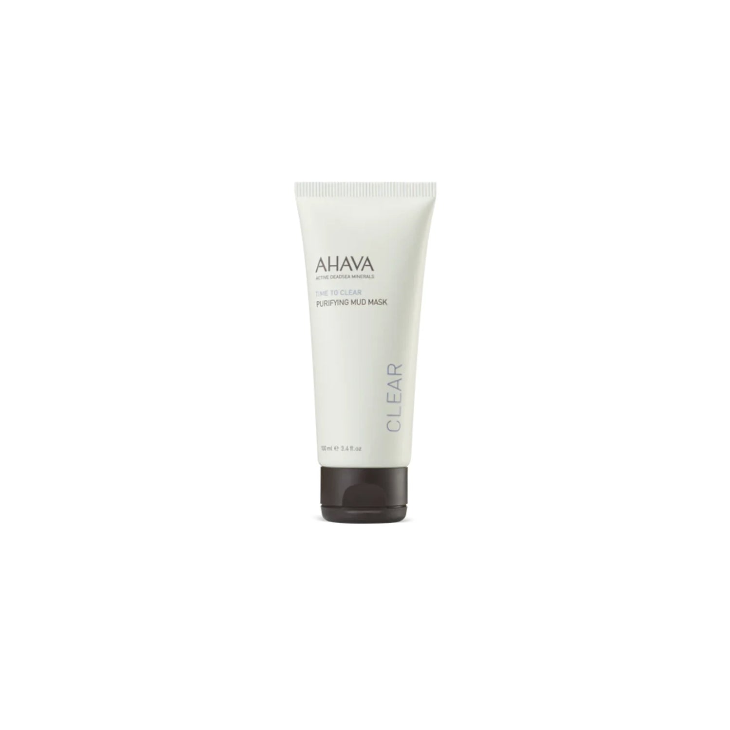 Ahava Purifying Mud Mask in sleek packaging with Dead Sea-inspired design.