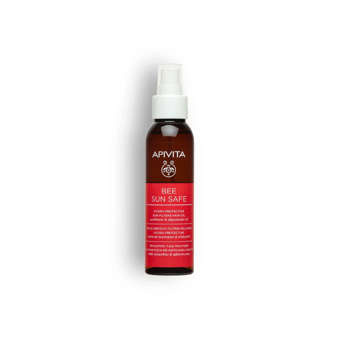 Apivita Hydra Protective Sun Filters Hair Oil – nourishing UV protection for radiant, sun-kissed hair.