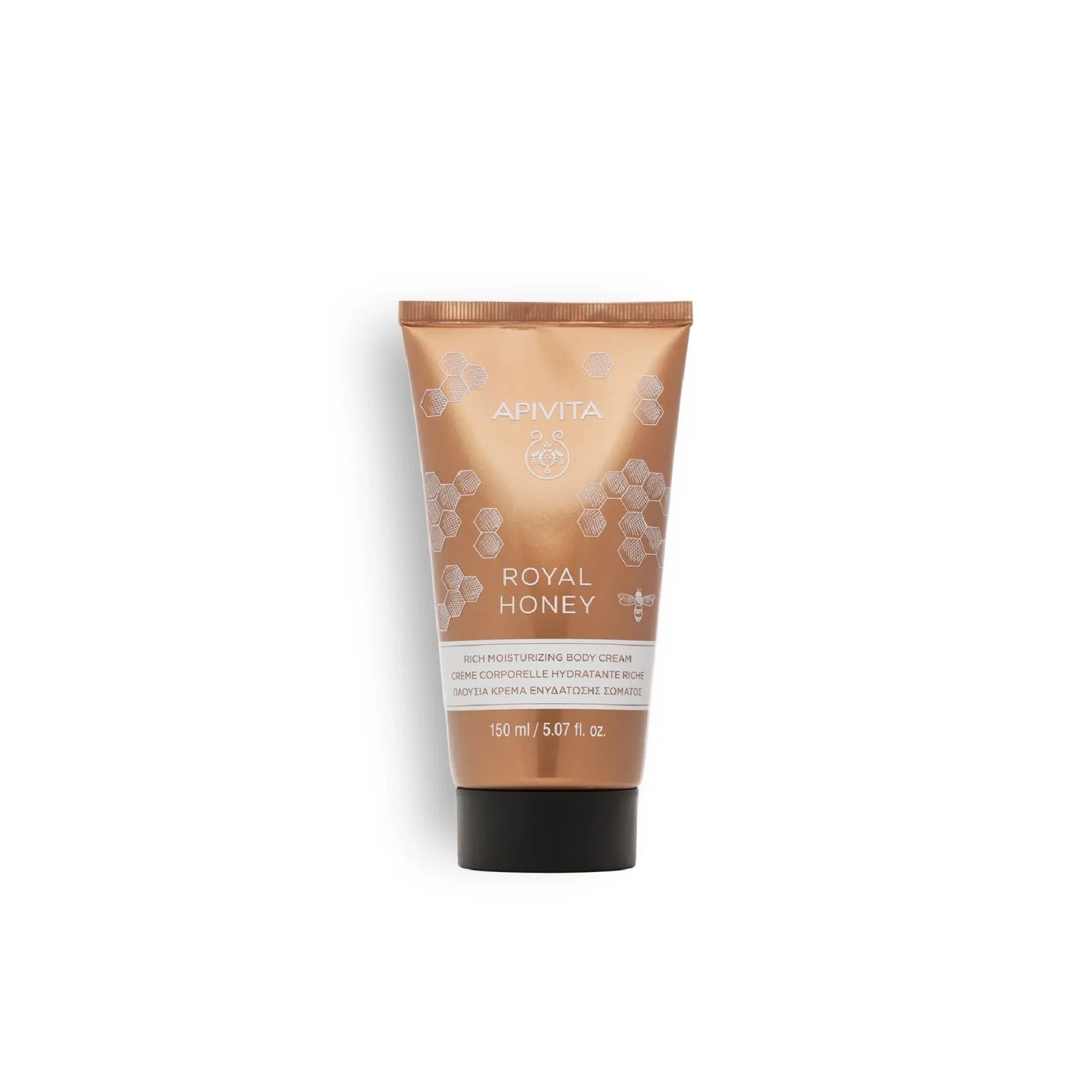 Apivita Royal Honey Rich Moisturizing Body Cream – Intensive hydrating cream for soft, smooth skin.