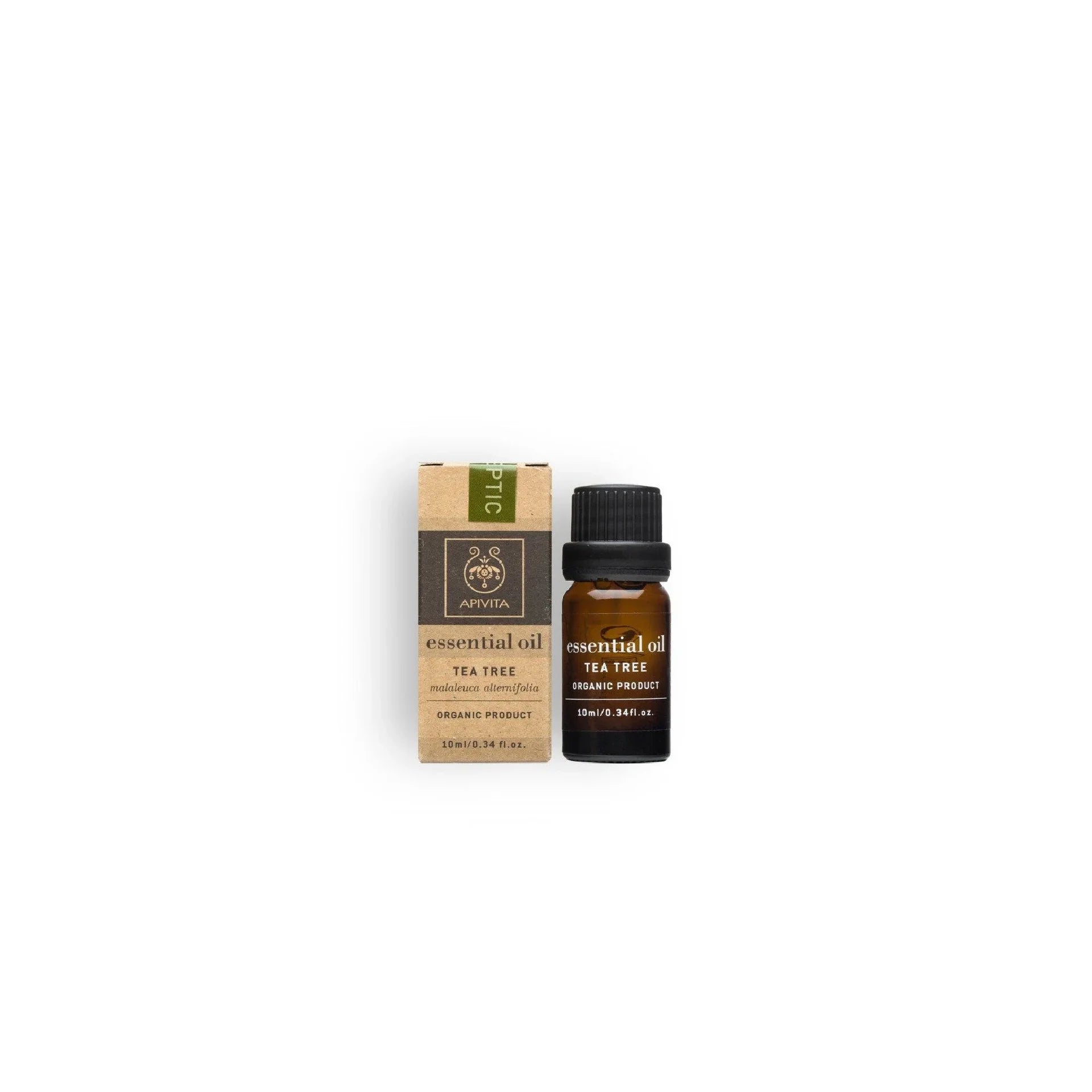 Apivita Tea Tree Essential Oil – Natural essential oil for skin and scalp with antibacterial benefits.