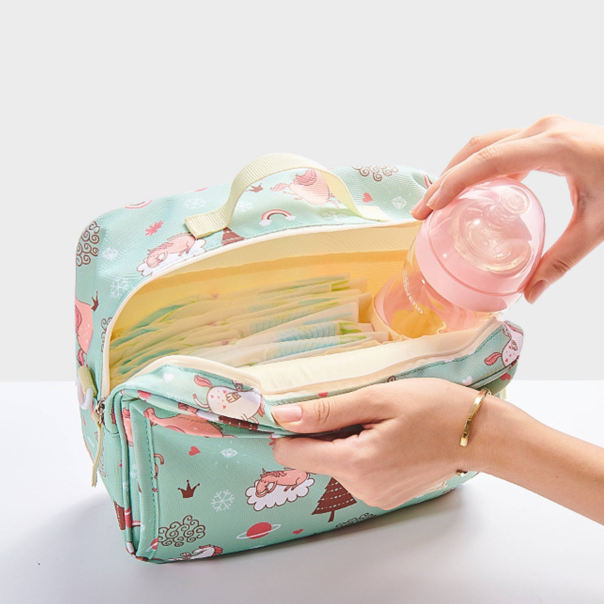 Diaper Changing Bag: Gray / Large
