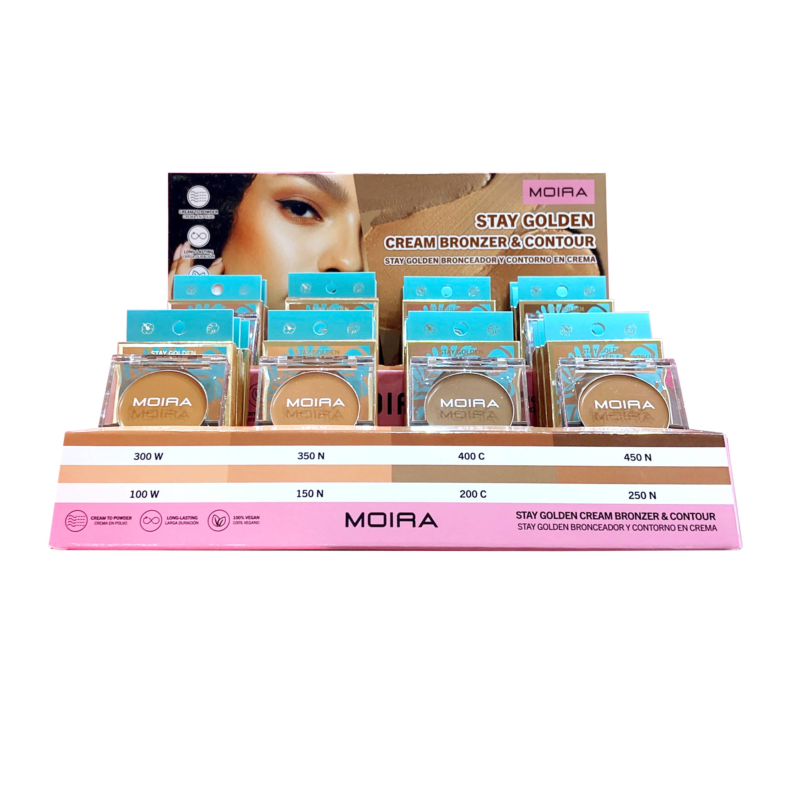 Moira Makeup Display Stay Golden Cream Bronzer&Contour 32pc