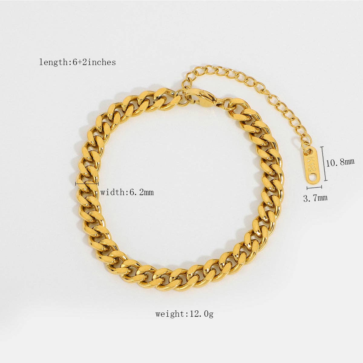 Multi Style 18K Gold Plated Steel Chain Bracelets - FGS: F