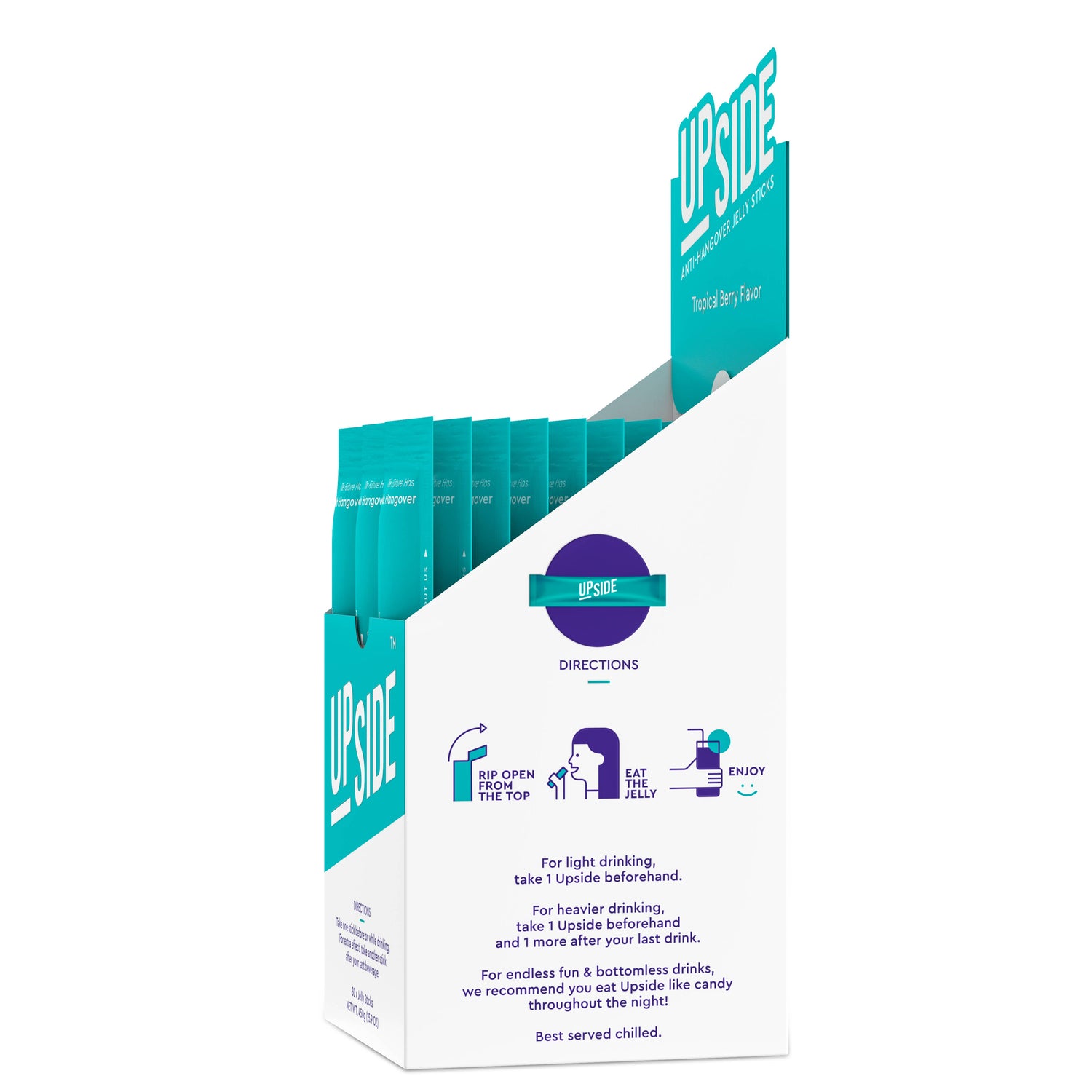 UPSIDE Before Drinking Hangover Sticks - Party Box (30-Pack)