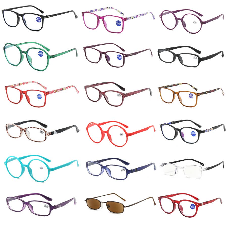 Assorted Reading Glasses For Men And Women: 2.50~4.00 / Men + Women Mixed 24 Pairs