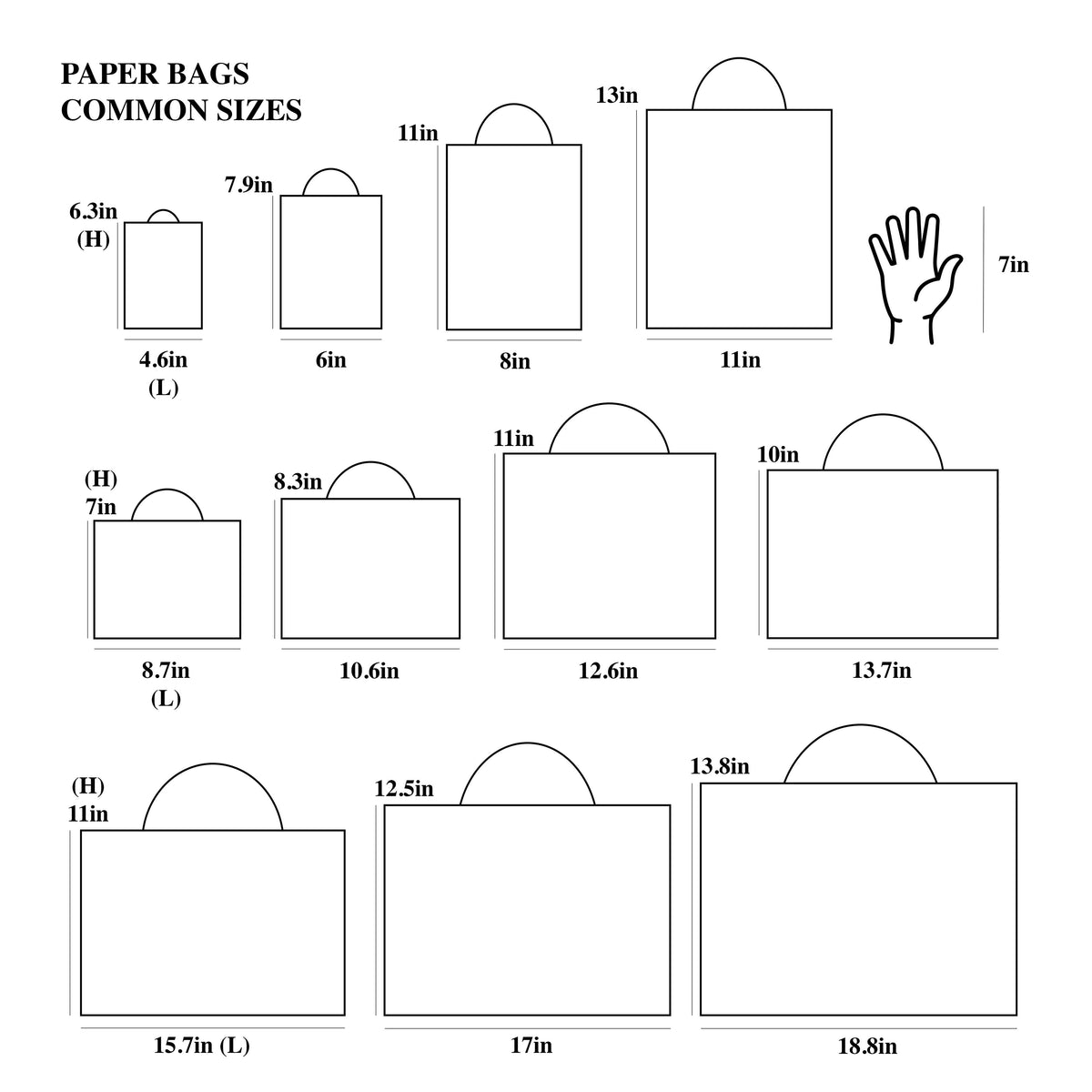 White with Black Border Paper Gift Bag w/ free tissue: V2