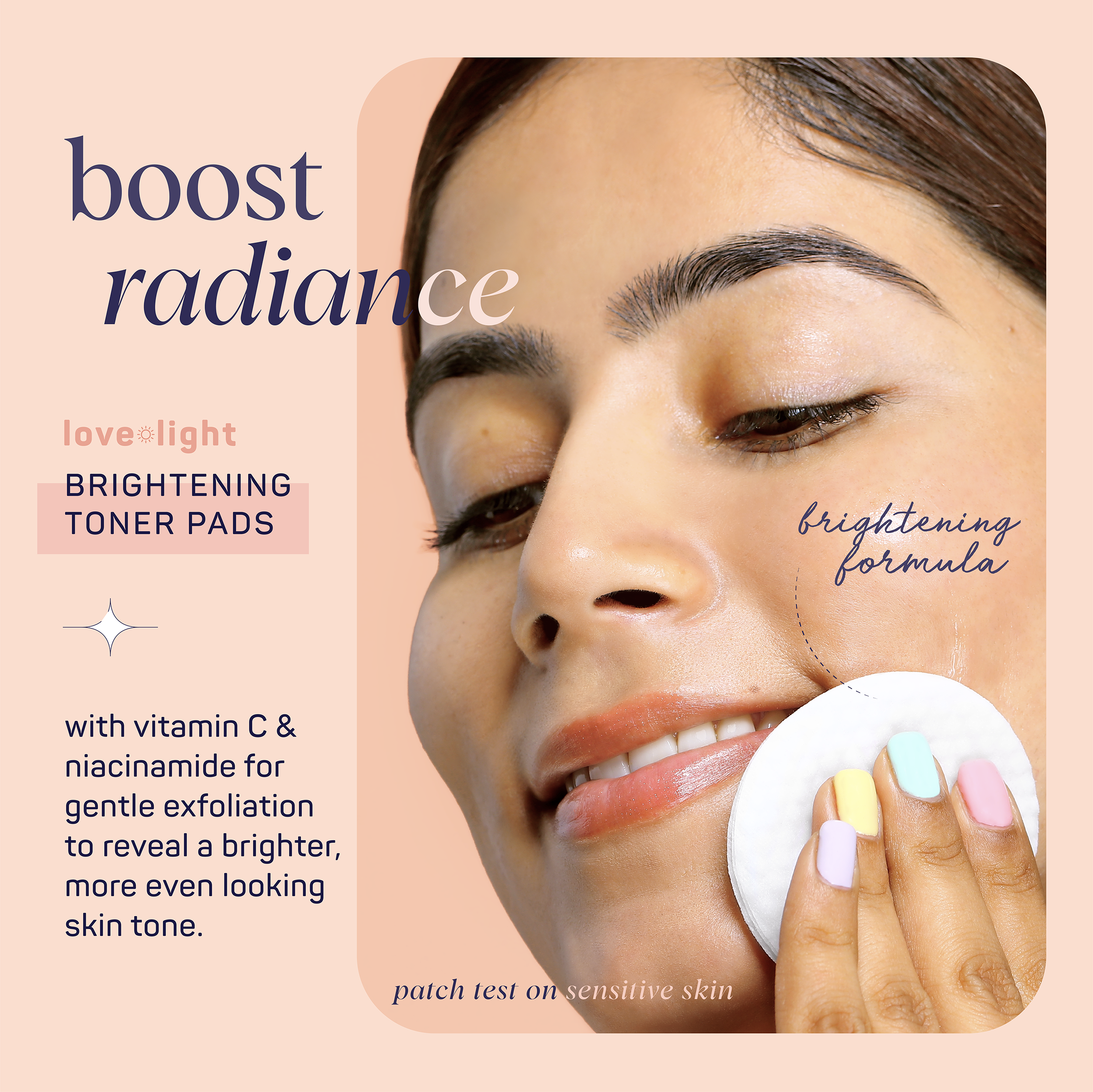 Love + light Korean Skincare Brightening Toner Pads - 60 Ct