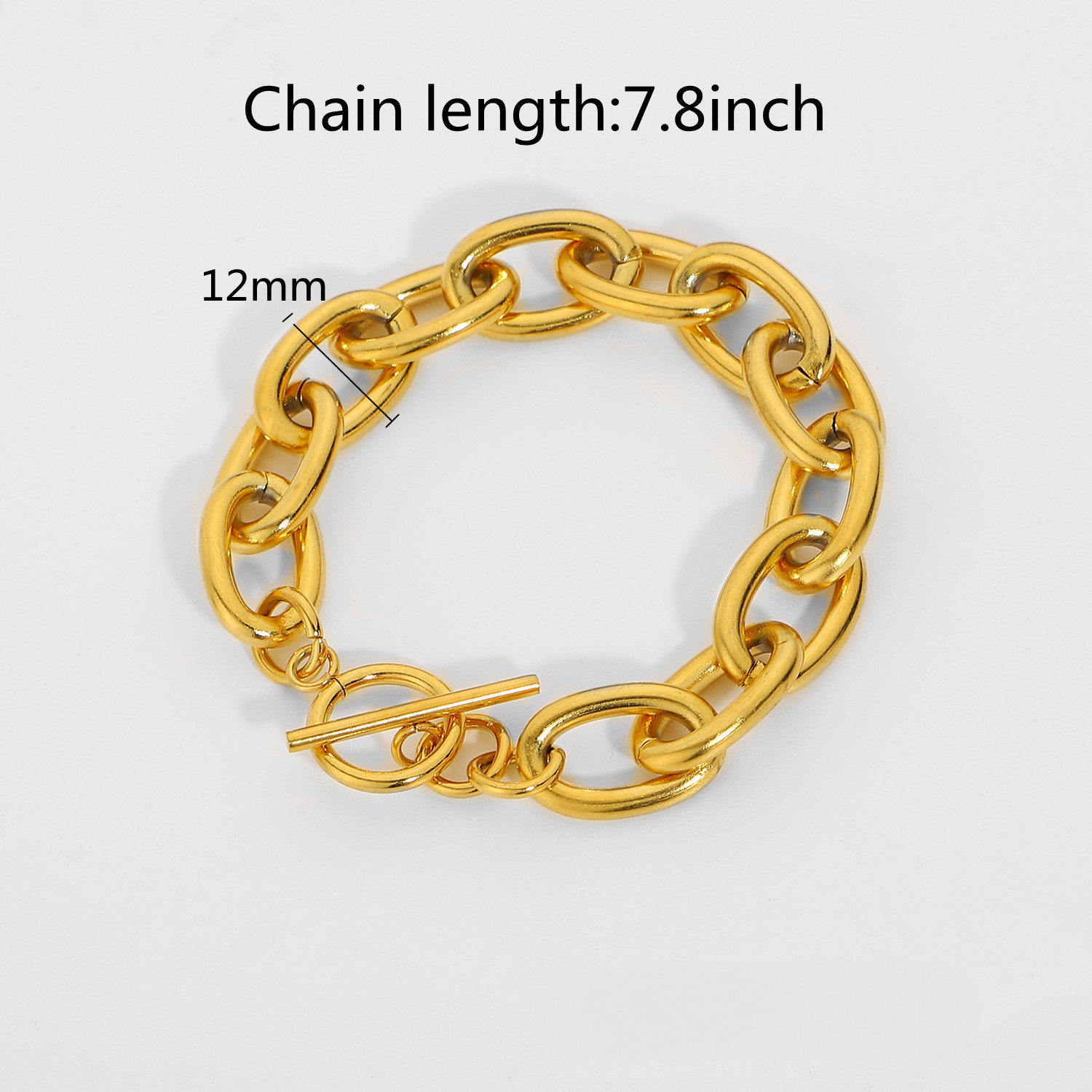 Multi Style 18K Gold Plated Steel Chain Bracelets - FGS: F