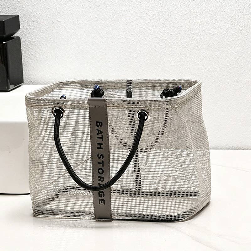 CouldNook Mesh Bath Shower Organizer Bag - Home Organizer Bag: Grey / Small