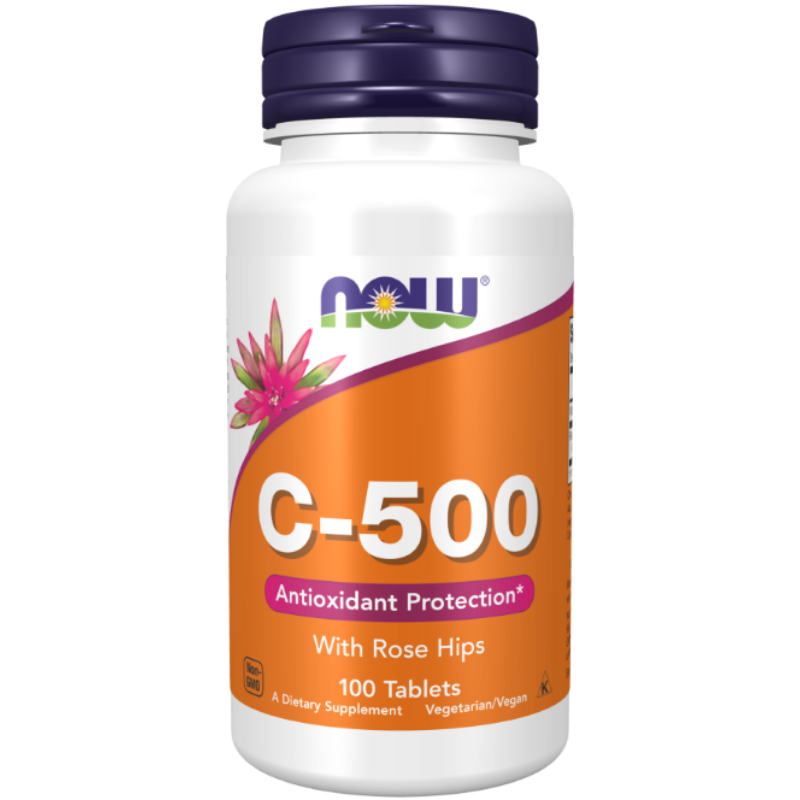 NOW Foods Vitamin C-500 Tablets - Immune support and antioxidant protection.