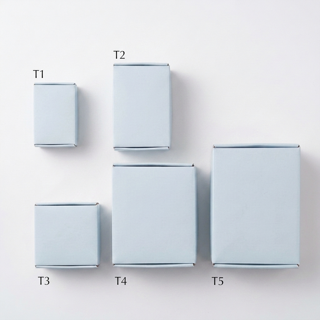 50pc, 5 sizes Blue Corrugated Cardboard Mailer Shipping Box: T3