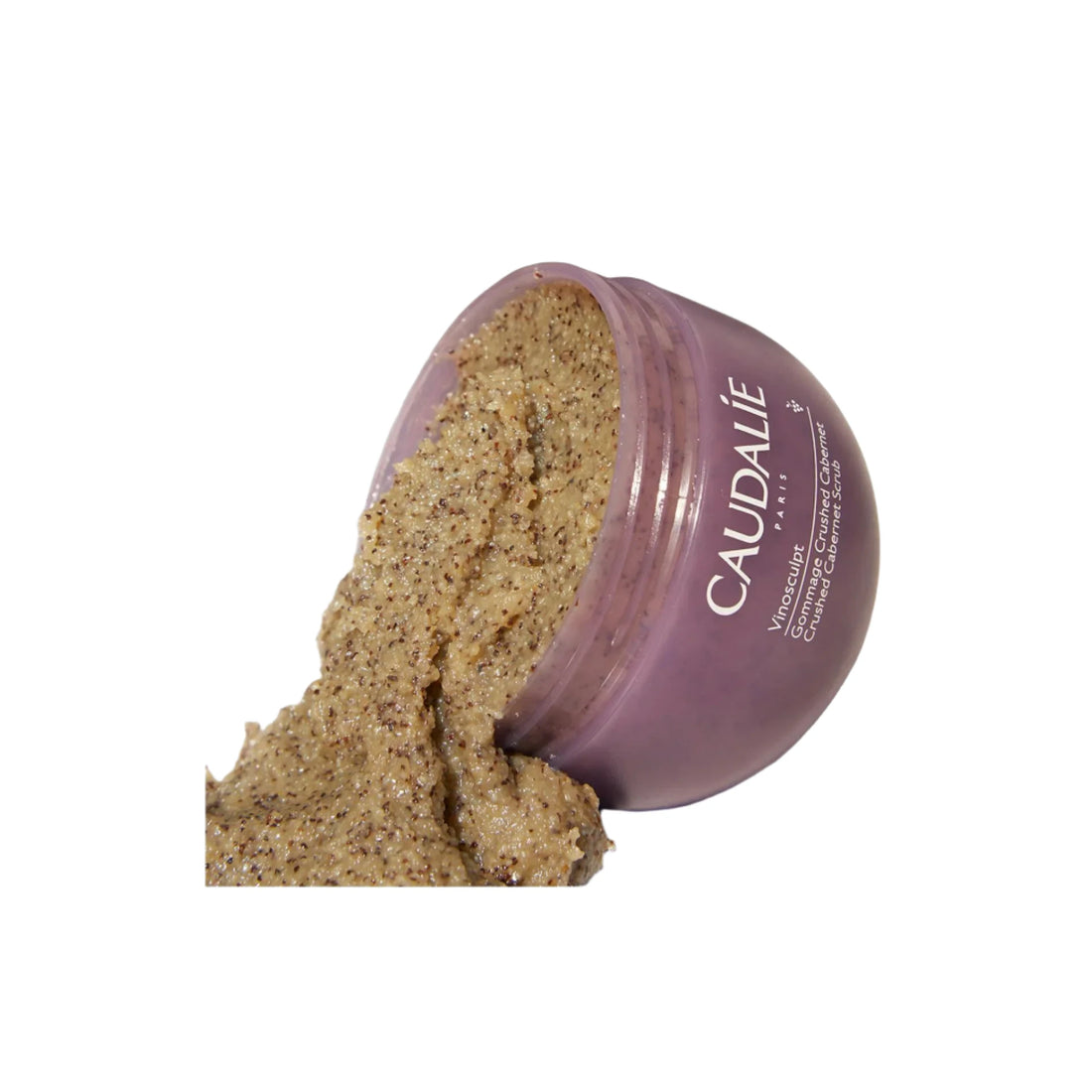 Caudalie Crushed Cabernet Scrub jar, showcasing its natural exfoliating formula with grape seed and honey.