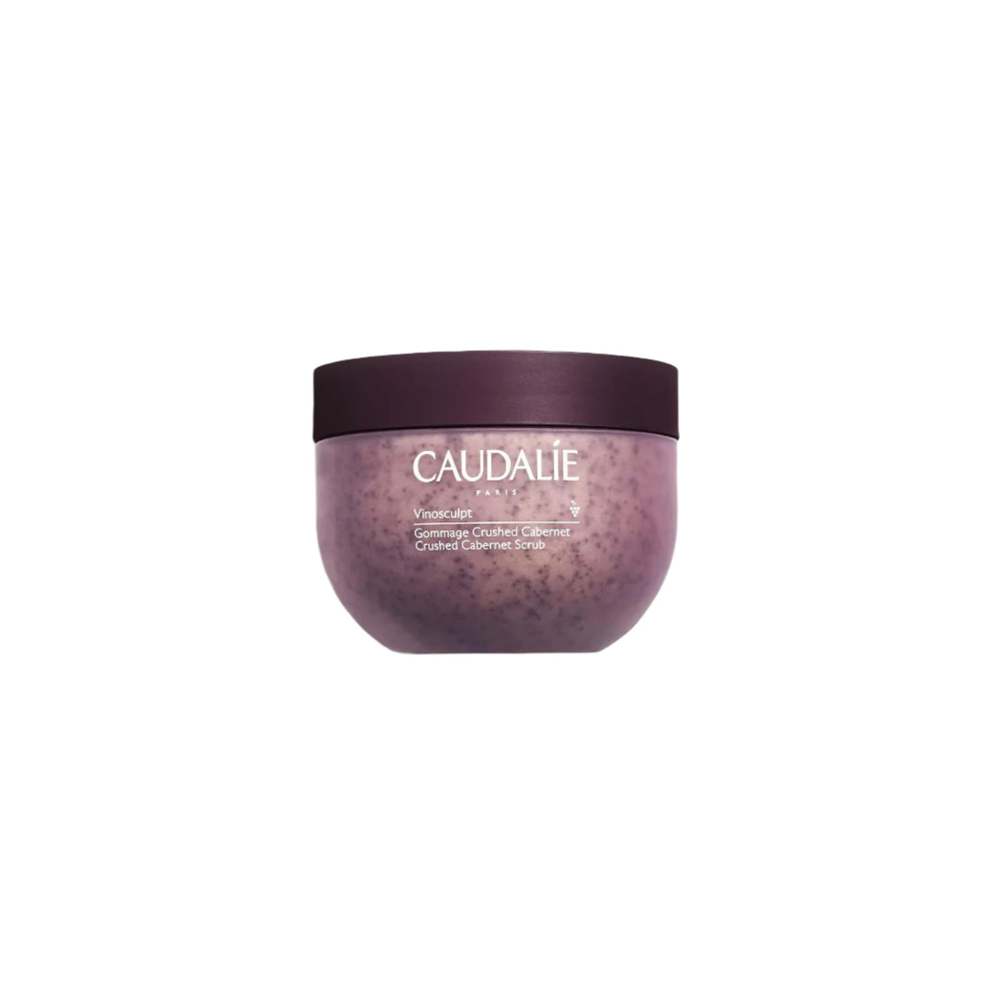 Caudalie Crushed Cabernet Scrub jar, showcasing its natural exfoliating formula with grape seed and honey.