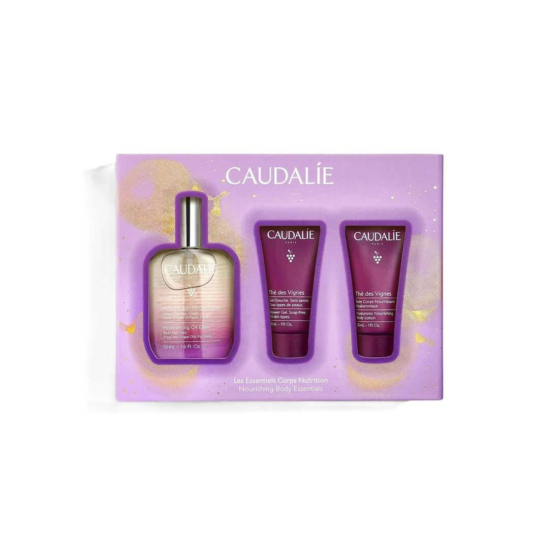 Caudalie Fig Moisturizing Oil Elixir Gift Set with luxurious skincare essentials.