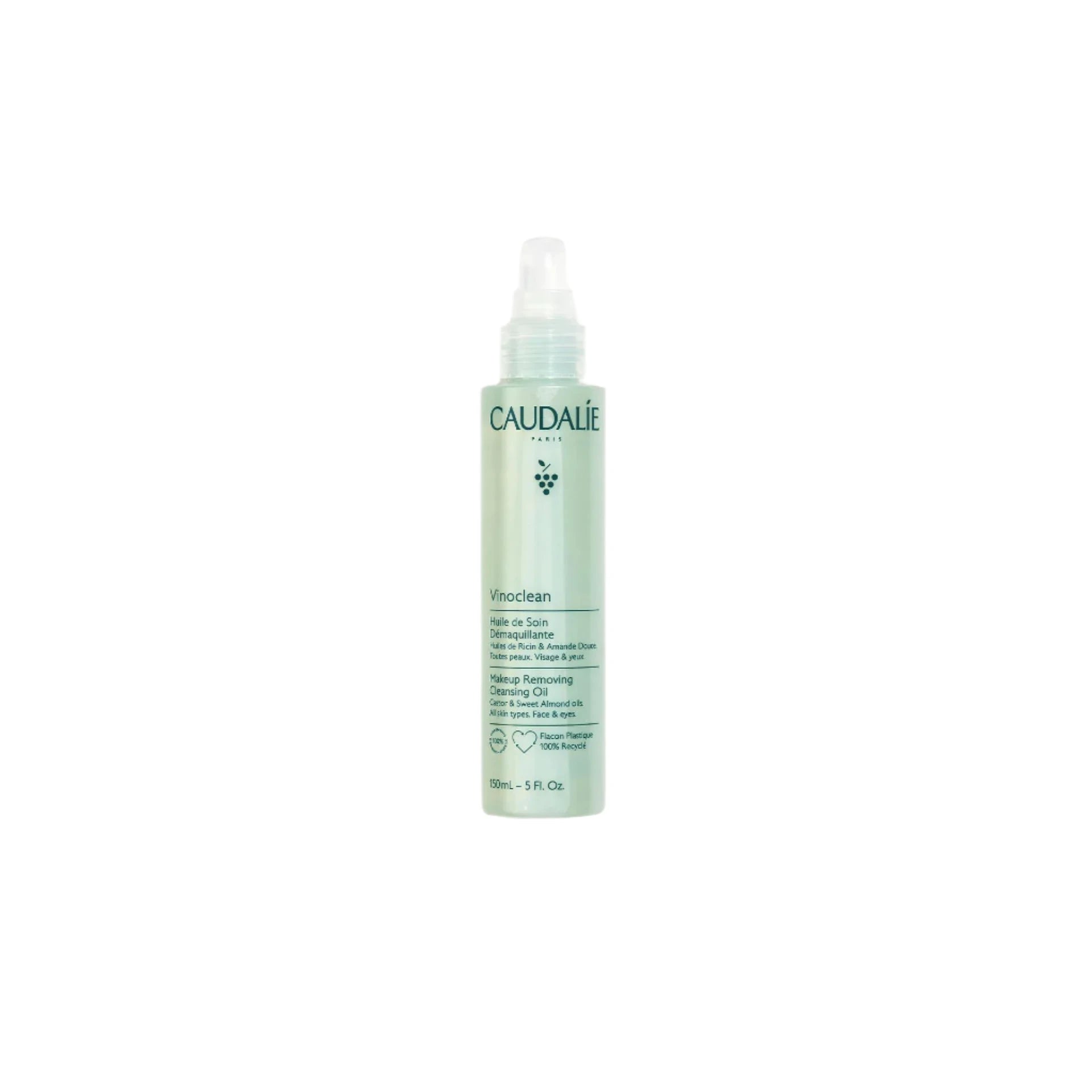 Caudalie Make-Up Removing Cleansing Oil – Bottle of makeup remover oil for all skin types.