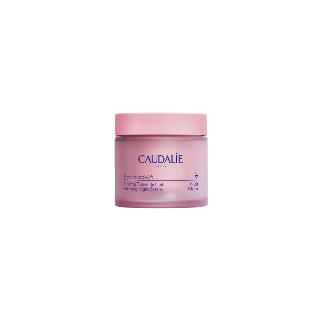 Caudalie Resveratrol-Lift Firming Night Cream jar, shown as an intense firming and anti-aging treatment.