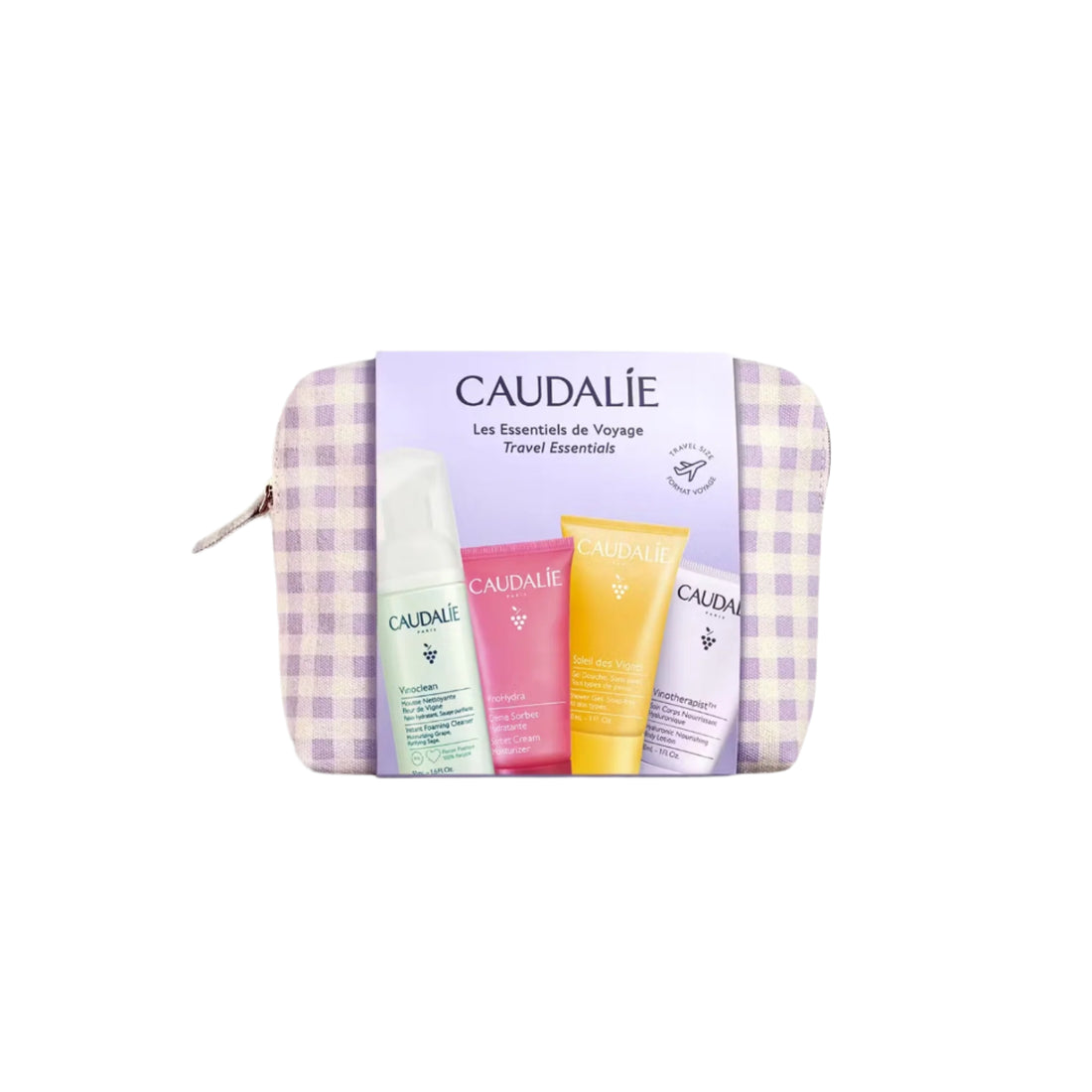 Caudalie The Travel Essentials Set – Four travel-size skincare products for hydration and freshness on the go.