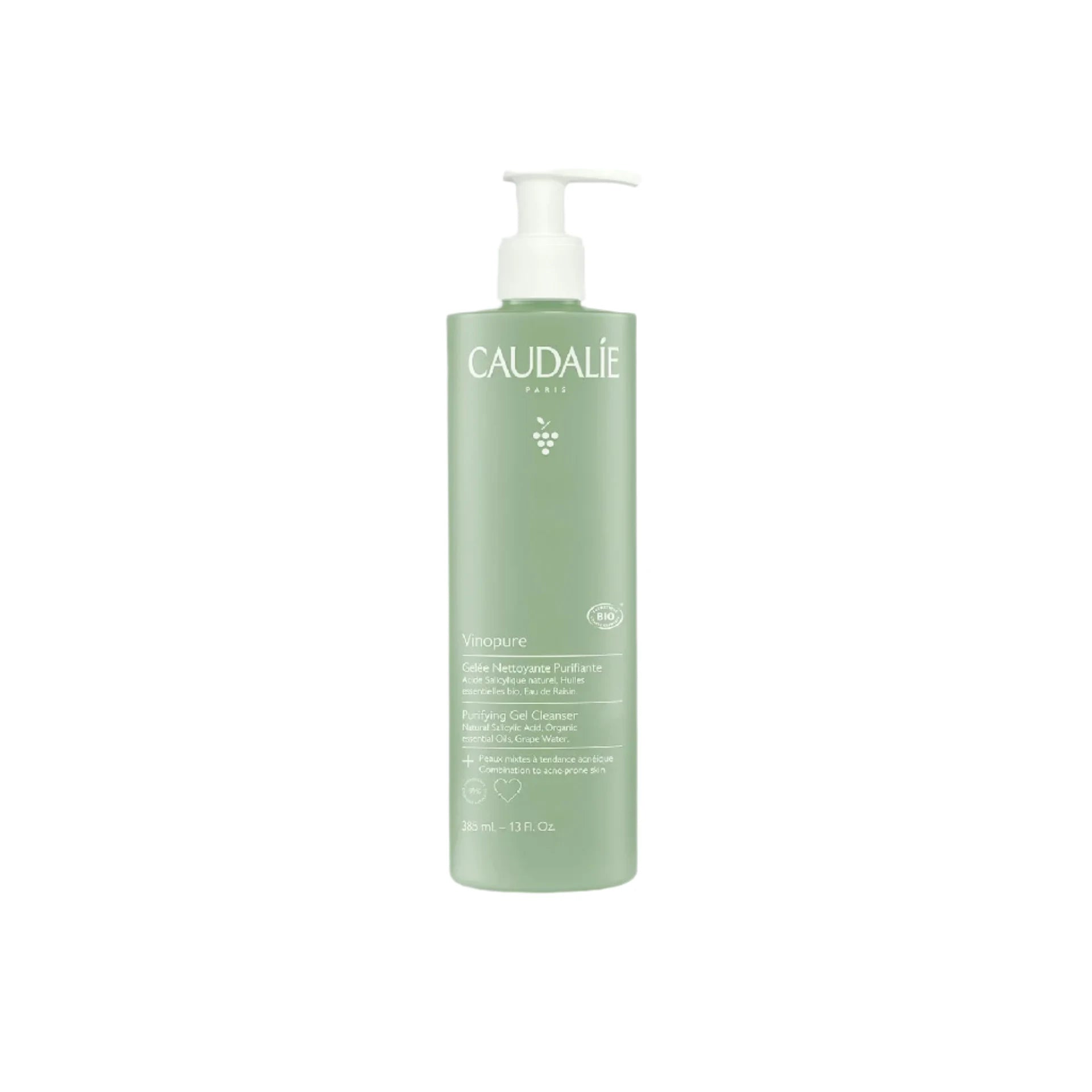 Caudalie Vinopure Purifying Gel Cleanser – Refreshing gel cleanser for acne-prone skin.