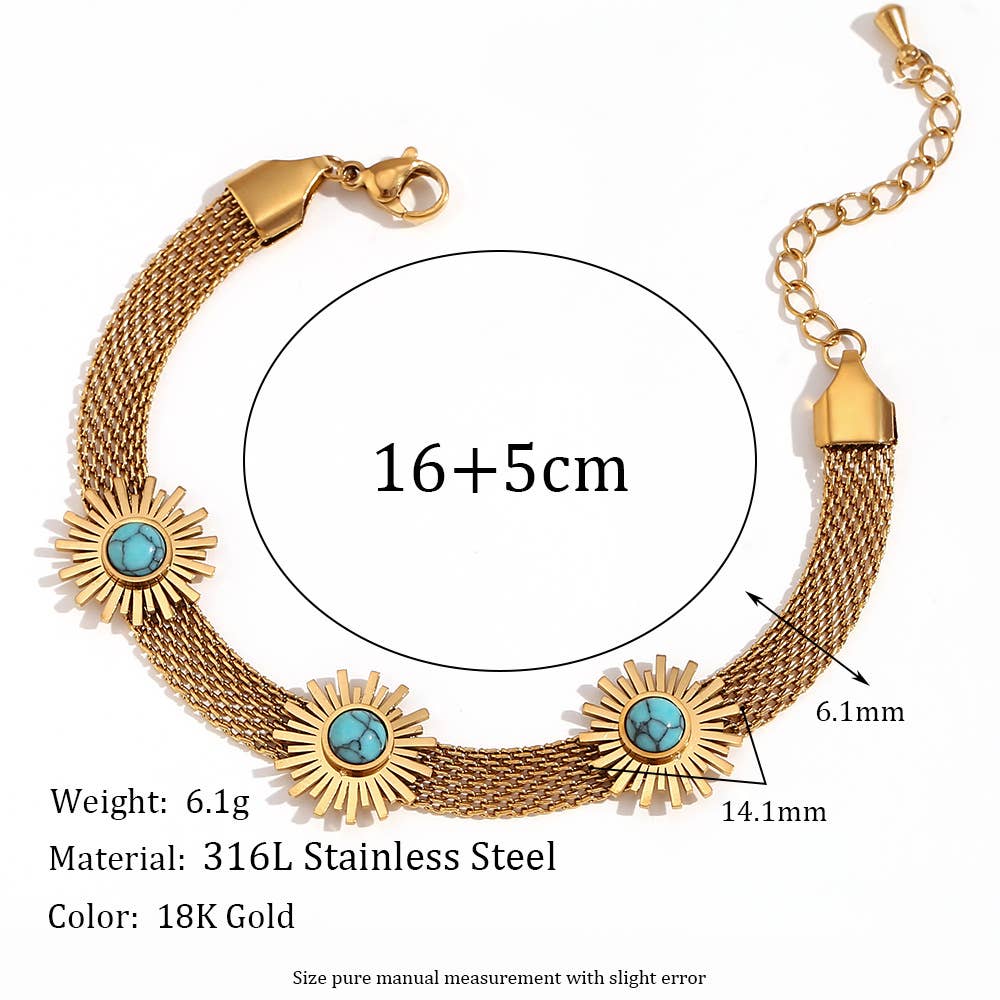 Multi Style 18K Gold Plated Steel Chain Bracelets - FGS: F