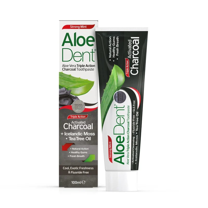 Triple Action Charcoal Toothpaste by Optima - Active AloeDent Cleansing and Oral Health Protection