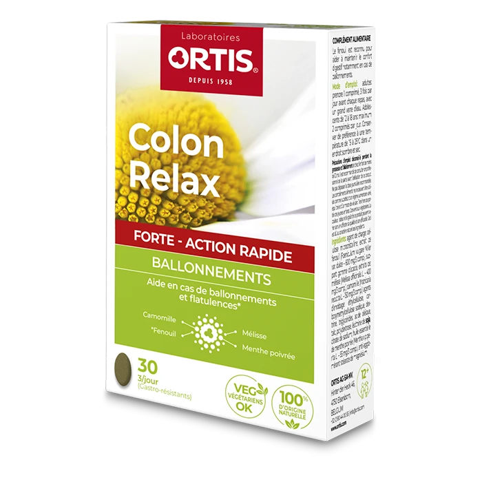 Ortis Colon Relax Forte - Digestive comfort and bloating relief with fennel and chamomile.