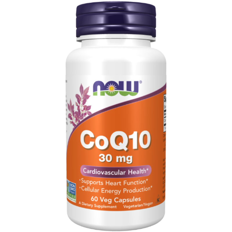 NOW Foods CoQ10 30 mg Veg Capsules - Heart health and energy support.