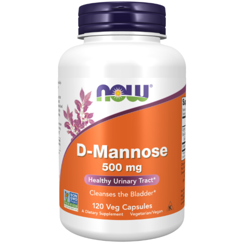 NOW Foods D-Mannose 500 mg Veg Capsules - Supports urinary tract health.