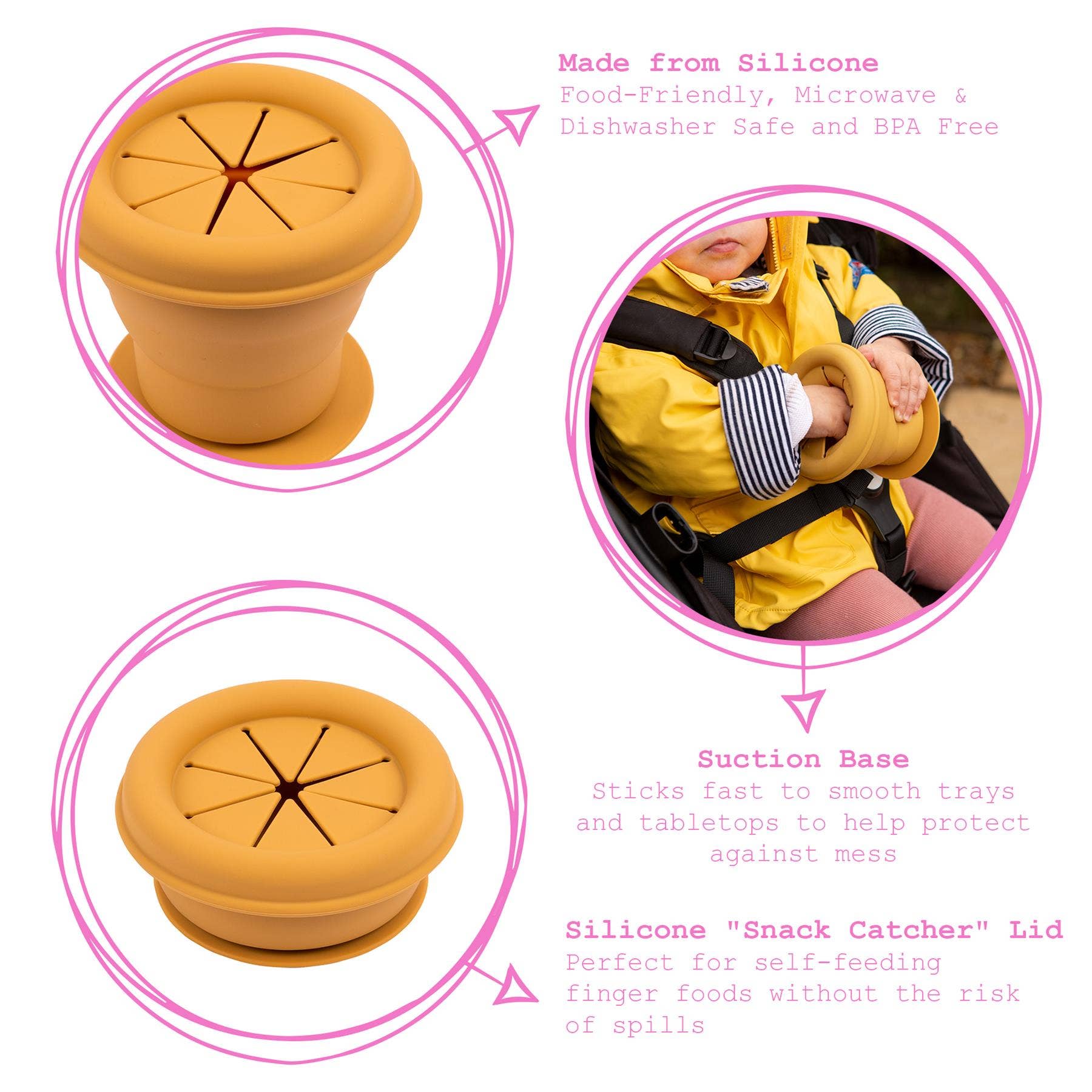 Baby Silicone Snack Pot - By Tiny Dining: Dusty Rose