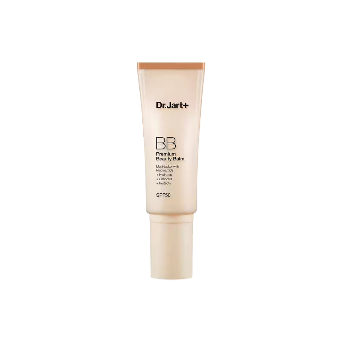 Dr. Jart+ Premium BB Beauty Balm SPF 50 – multitasking BB cream with skincare, makeup, and sun protection.