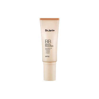Dr. Jart+ Premium BB Beauty Balm SPF 50 – multitasking BB cream with skincare, makeup, and sun protection.