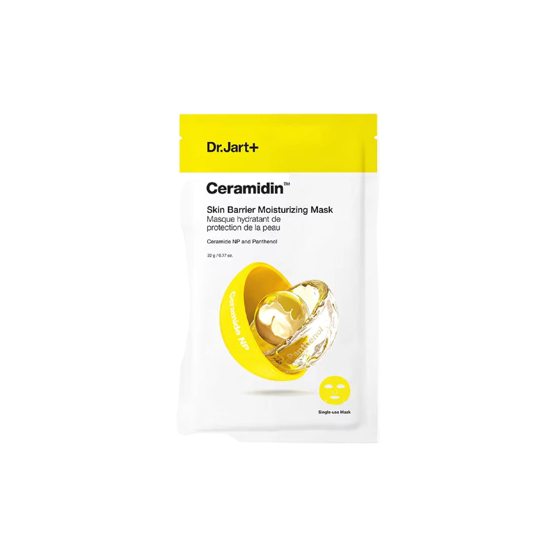 Dr. Jart+ Ceramidin Skin Barrier Moisturising Mask – Hydrating sheet mask with Ceramide NP, Panthenol &amp; Glycerin for dry, sensitive skin.