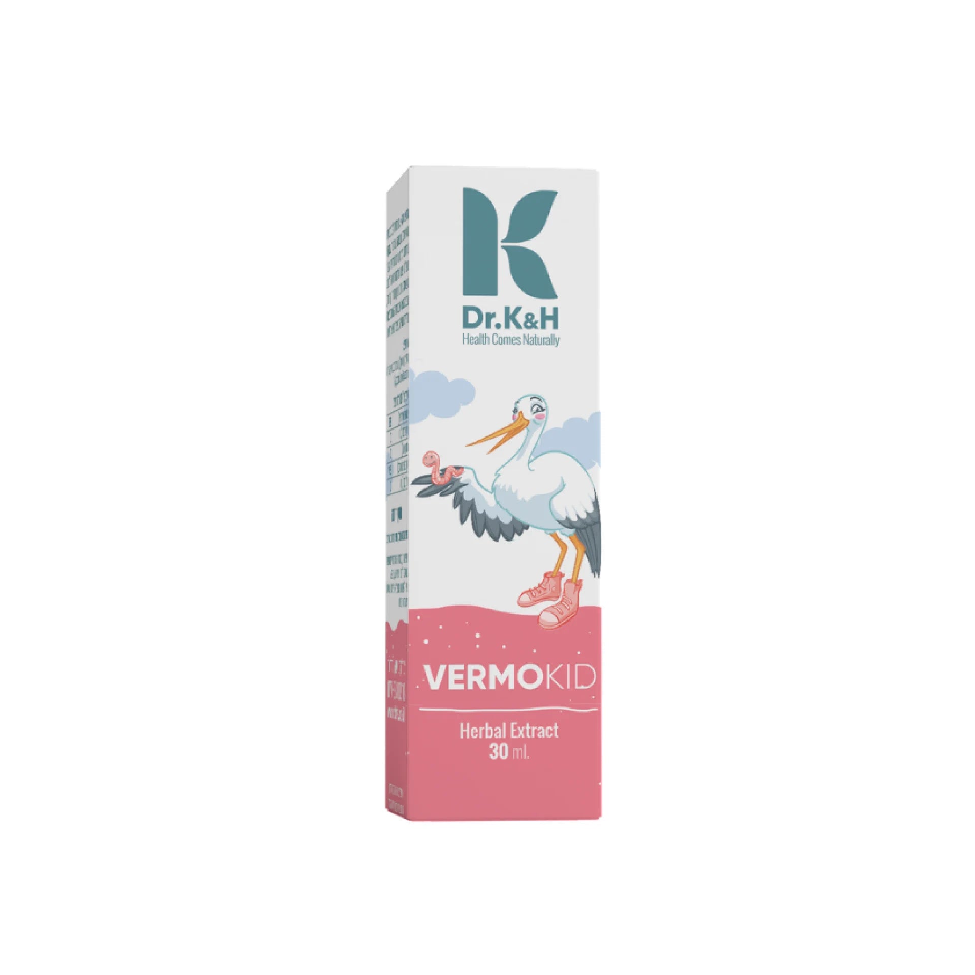 Dr. K&H VermoKid natural pinworm remedy for children and adults, with walnut wood extract for effective relief and prevention.