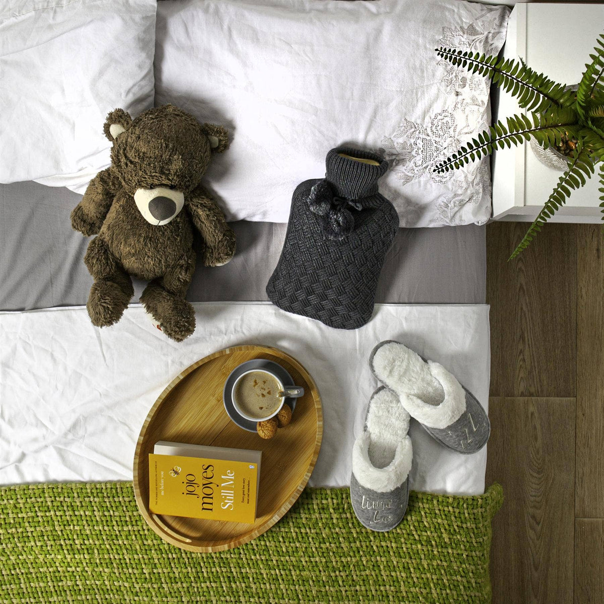 Nicola Spring Hot Water Bottle Cover - Knitted - Dark Grey