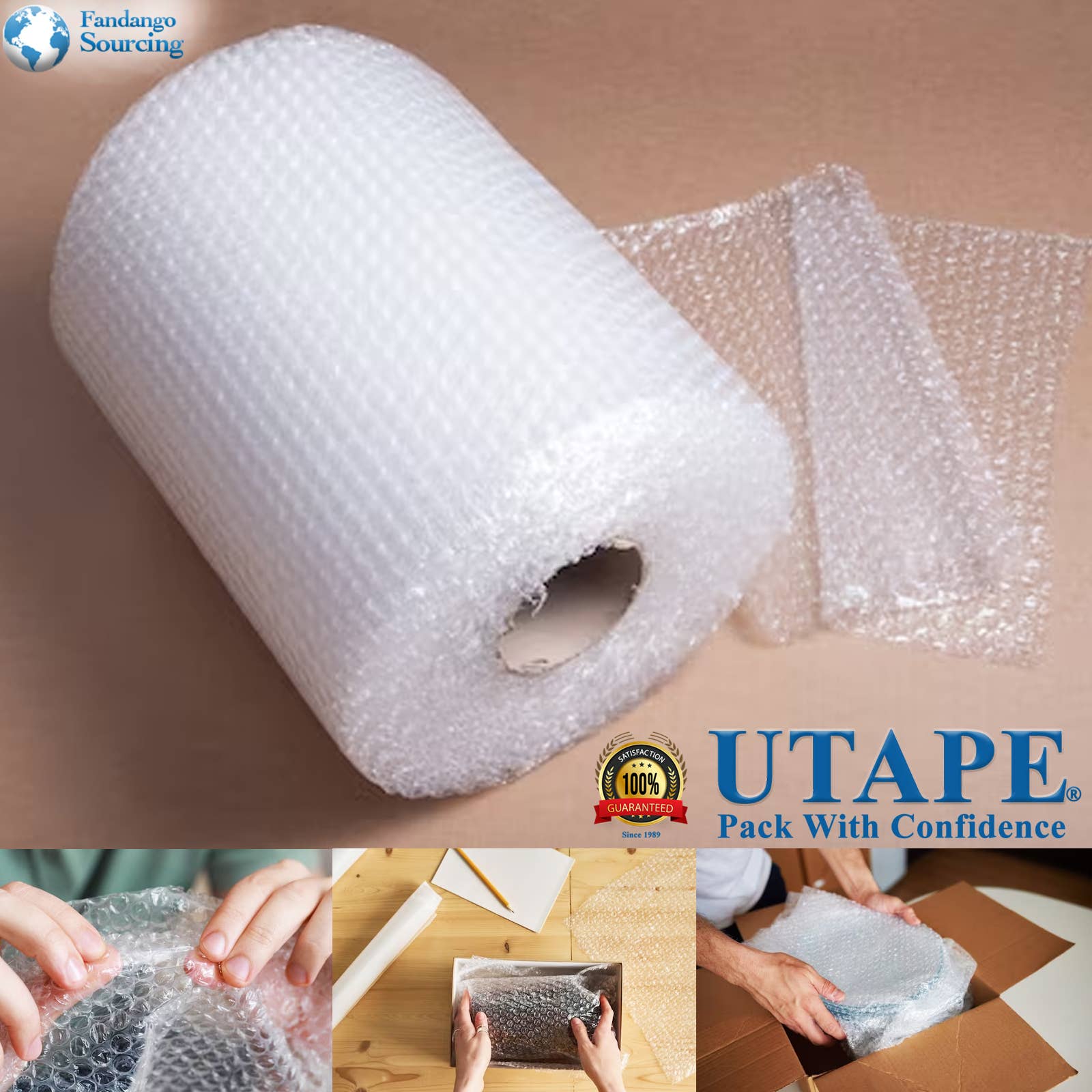 Protective Bubble Wrap Cushioning Shock Absorption 12" Roll: Small 24" x 10'