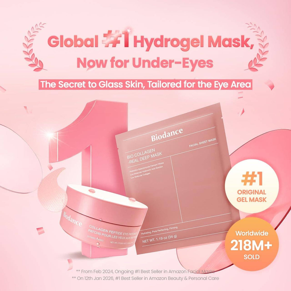 [Biodance] Collagen Peptide Eye Patches, 60count