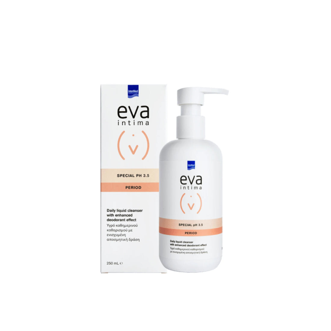 EVA Intima Special deodorizing cleanser for intimate hygiene with natural herbal extracts.