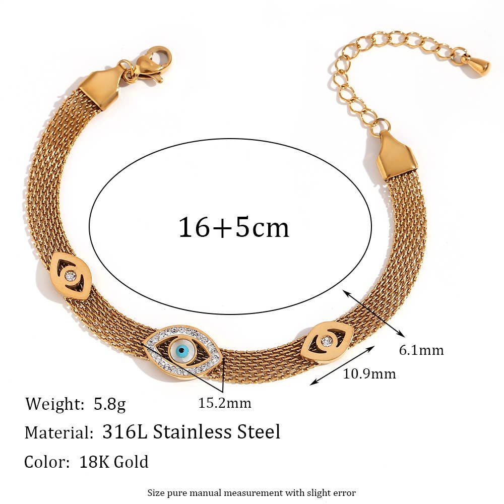 Multi Style 18K Gold Plated Steel Chain Bracelets - FGS: F