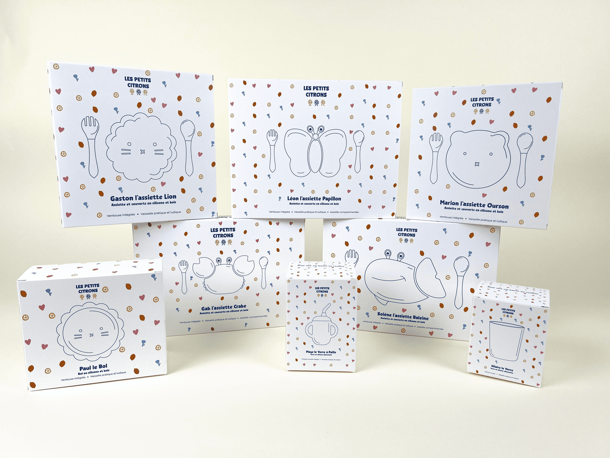 Papillon meal + cutlery set for children: Ocre