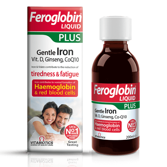 Vitabiotics Feroglobin Liquid Plus - Haemoglobin and red blood cell support with iron and vitamin D.