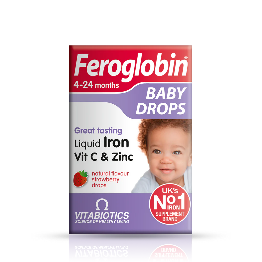 Vitabiotics Feroglobin Baby Drops - Iron support for infants with vitamin C and zinc.