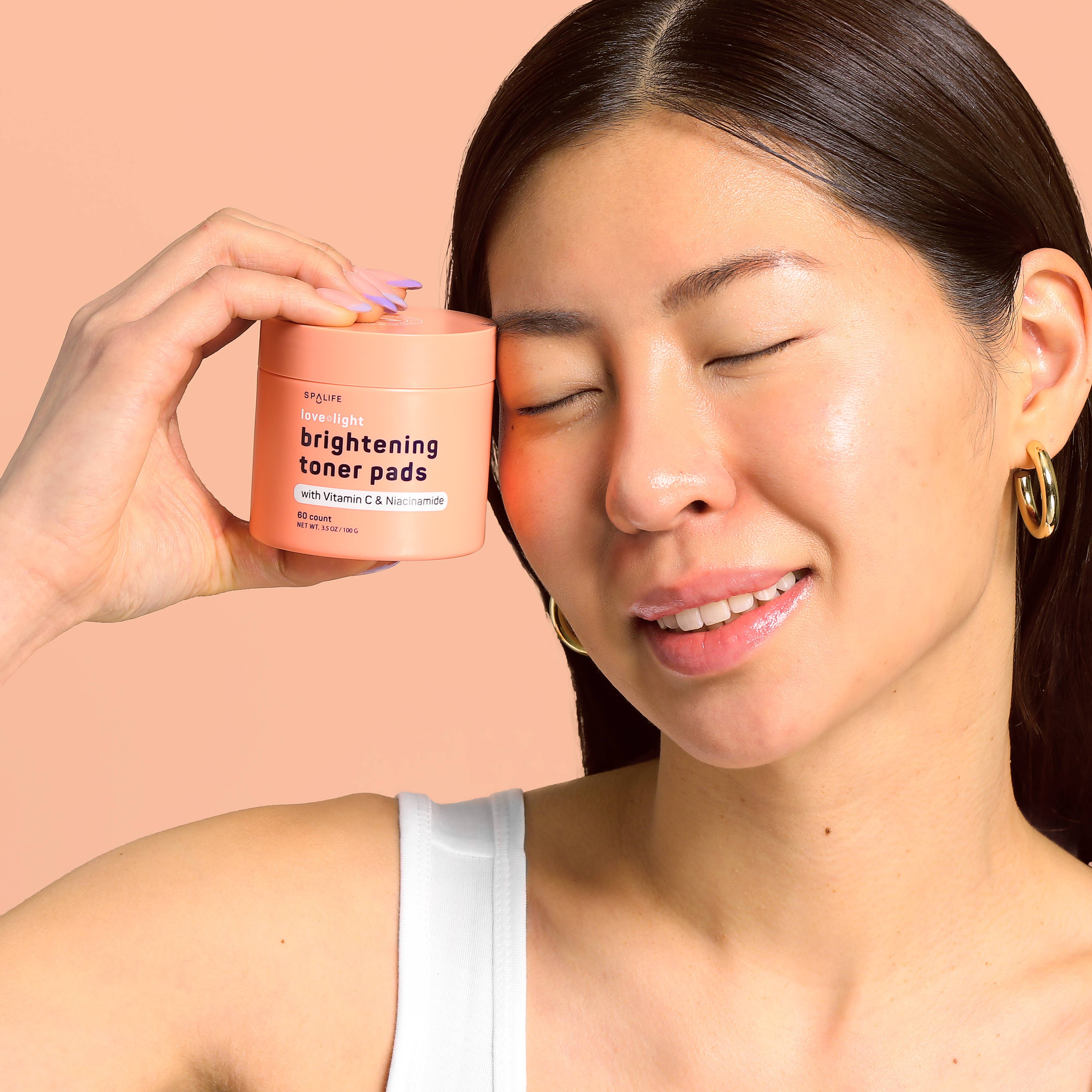 Love + light Korean Skincare Brightening Toner Pads - 60 Ct