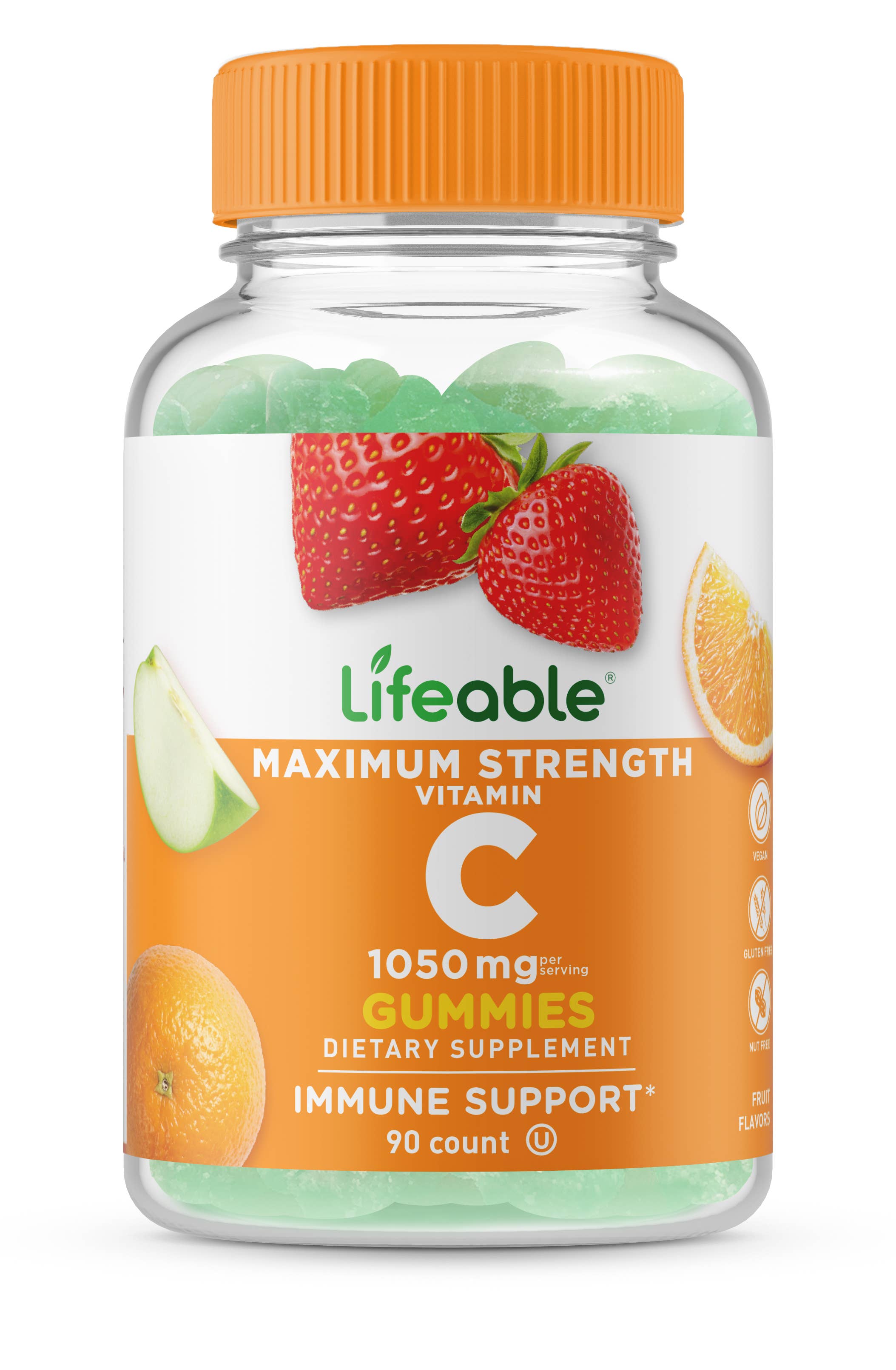 Lifeable Vitamin C 1,050 mg Gummies, Adult Immune Boost: Mixed Fruit Flavor / 90 Gummies