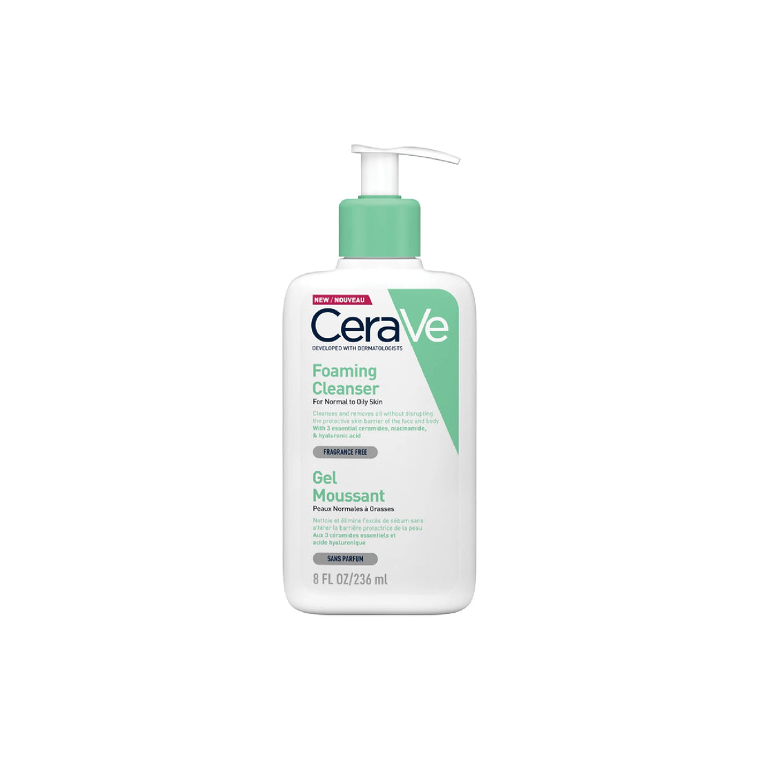 CeraVe Foaming Cleanser - Face and body cleanser for normal to oily skin.