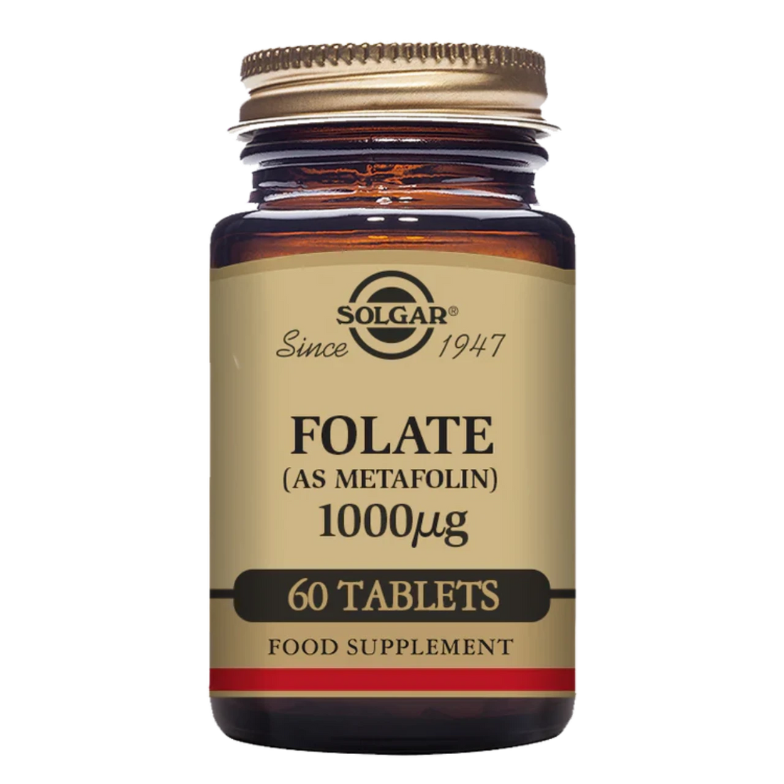 Solgar Folate 1000 µg - Supports homocysteine metabolism, blood formation, and reduces fatigue.