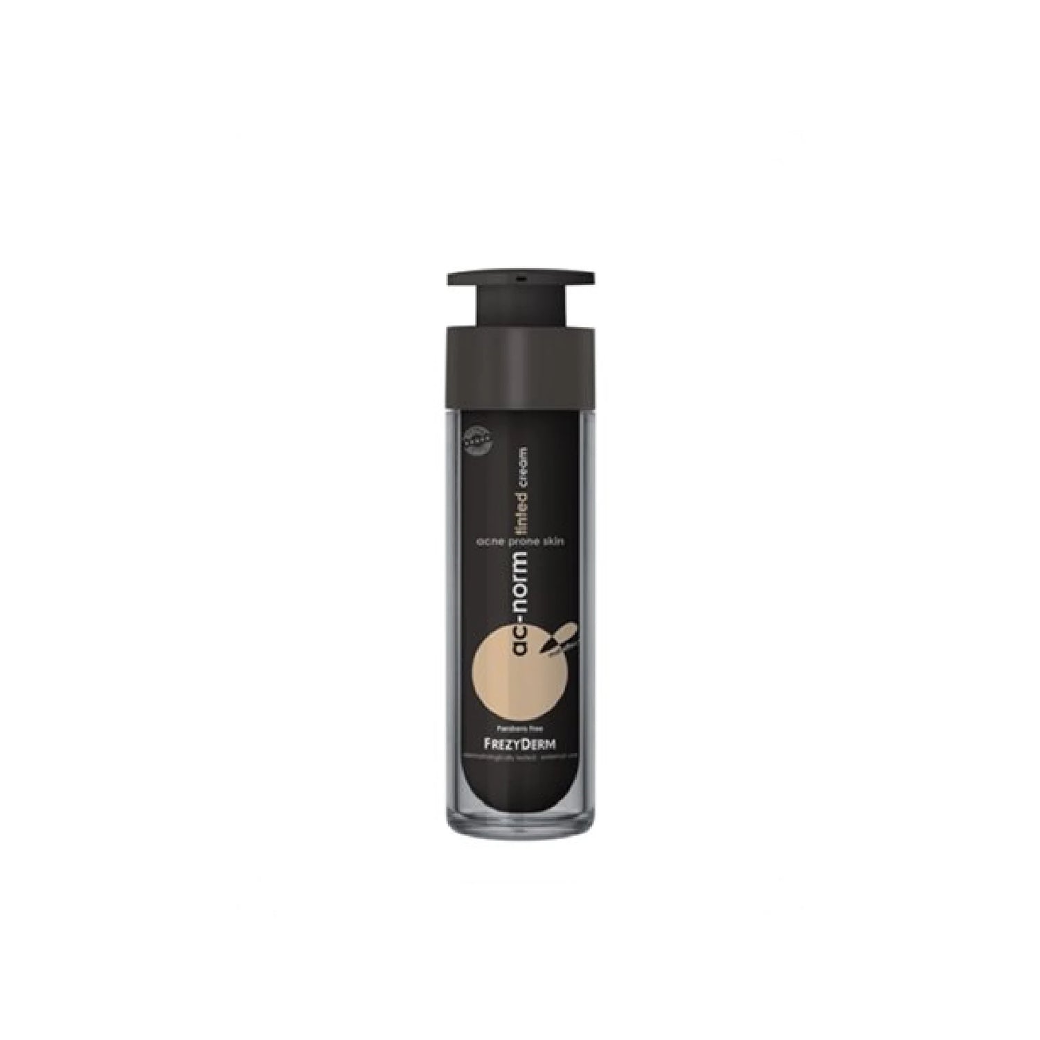 Frezyderm Ac-Norm Tinted Cream for acne-prone skin, offering coverage and sebum regulation.